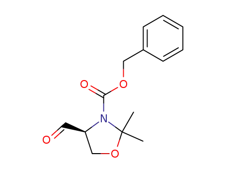 Molecular Structure of 117833-92-8 ((S)-BENZYL 4-FORMYL-2,2-DIMETHYLOXAZOLIDINE-3-CARBOXYLATE)