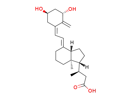 Molecular Structure of 71204-89-2 (1,3-dihydroxy-(1a,3b,5Z,7E)- 24-nor-9,10-secochola-5,7,10(19)-trien-23-oic acid)