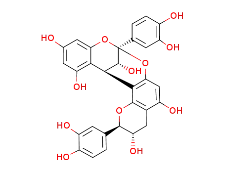 Molecular Structure of 103883-03-0 (EPICATECHIN-(4BETA->8:2BETA-O-7) CATECHIN)