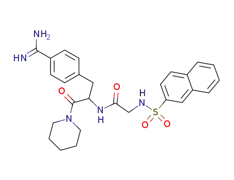 Molecular Structure of 117091-16-4 (rac-1-[(R*)-N-[N-(2-Naphtylsulfonyl)glycyl]-2-[4-(aminoiminomethyl)benzyl]glycyl]piperidine)