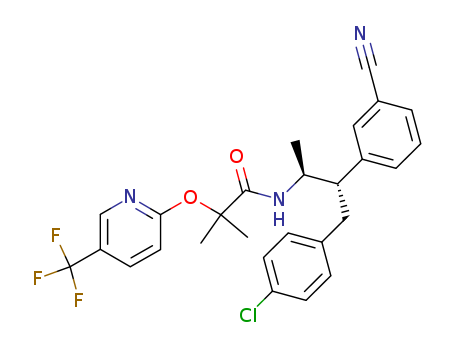 N-[(1S,2S)-3-(4-Chlorophenyl)-2-(3-cyanophenyl)-1-methylpropyl]-2-methyl-2-[(5-(trifluoromethyl)pyridin-2-yl)oxy]propanamide( MK 0364)