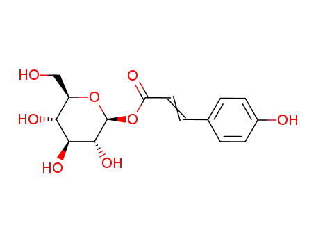 Molecular Structure of 7139-64-2 (beta-D-Glucopyranose, 1-(3-(4-hydroxyphenyl)-2-propenoate))