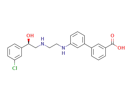 Molecular Structure of 252920-94-8 ([1,1'-Biphenyl]-3-carboxylicacid,3'-[[2-[[(2R)-2-(3-chlorophenyl)-2-hydroxyethyl]aMino]ethyl]aMino]-)