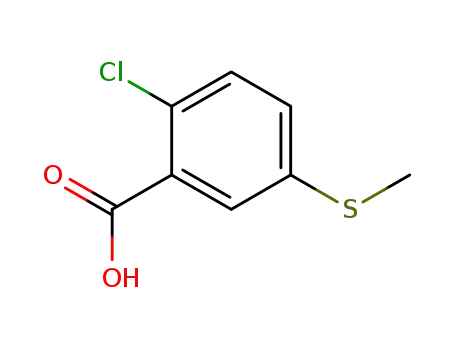 Molecular Structure of 51546-12-4 (2-Chloro-5-methylsulfanylbenzoic acid)