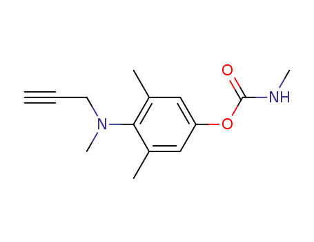 Molecular Structure of 23623-49-6 (Methylcarbamic acid 3,5-dimethyl-4-[N-methyl-N-(2-propynyl)amino]phenyl ester)