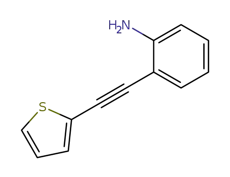 Molecular Structure of 124643-51-2 (Benzenamine, 2-(2-thienylethynyl)-)