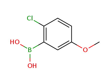 Molecular Structure of 89694-46-2 (2-Chloro-5-methoxyphenylboronic acid)
