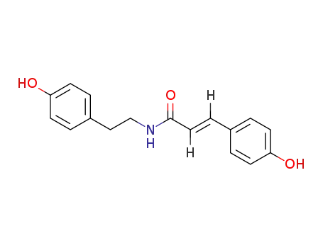 Molecular Structure of 20375-37-5 (N-(4-Hydroxyphenethyl)-4-hydroxybenzeneacrylamide)