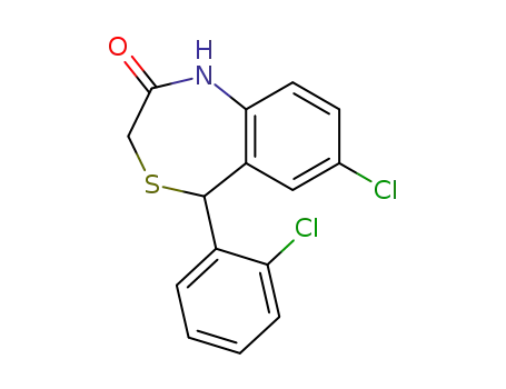Molecular Structure of 75450-34-9 (7-Chloro-5-(2-chlorophenyl)-1,5-dihydro-4,1-benzothiazepin-2(3H)-one)