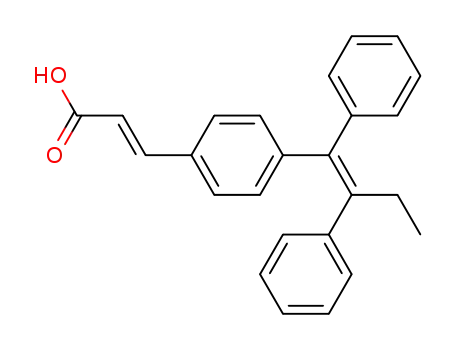 Molecular Structure of 155701-61-4 (3-(4-(1,2-diphenylbut-1-enyl)phenyl)acrylic acid)