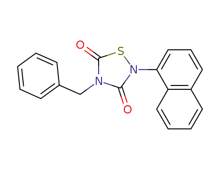 Molecular Structure of 865854-05-3 (4-Benzyl-2-(naphthalen-1-yl)-[1,2,4]thiadiazolidine-3,5-dione)