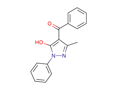 Molecular Structure of 33064-14-1 (4-benzoyl-3-methyl-1-phenylpyrazol-5-one)