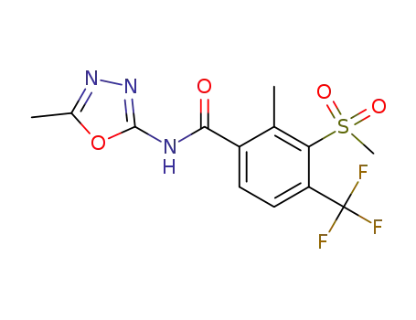 2-methyl-N-(5-methyl-1,3,4-oxadiazol-2-yl)-3-(methylsulphonyl)-4-(trifluoromethyl)benzamide