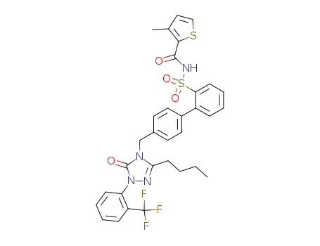 N-[2-[4-[[3-butyl-5-oxo-1-[2-(trifluoromethyl)phenyl]-1,2,4-triazol-4-yl]methyl]phenyl]phenyl]sulfonyl-3-methyl-2-thiophenecarboxamide