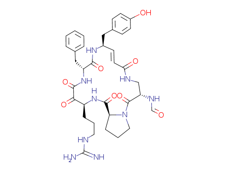 N-[(1S)-1-amino-3-[(2S)-2-[(E,6S)-6-amino-2-[(4R)-4-amino-2-(4-hydroxyphenyl)-3-oxo-5-phenylpentanimidoyl]-9-(diaminomethylideneamino)-3-formyl-4,5-dioxonon-2-enoyl]pyrrolidin-1-yl]-3-oxopropyl]formam