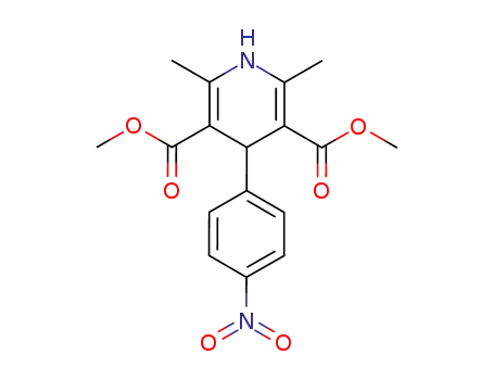 Molecular Structure of 21829-09-4 (dimethyl 2,6-dimethyl-4-(4-nitrophenyl)-1,4-dihydropyridine-3,5-dicarb oxylate)