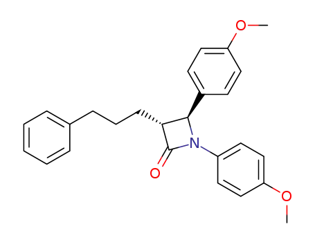 Molecular Structure of 148260-92-8 (1,4-bis(4-methoxyphenyl)-3-(3-phenylpropyl)-2-azetidinone)