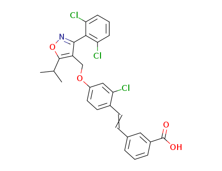3-[2-[2-Chloro-4-[[3-(2,6-dichlorophenyl)-5-(1-methylethyl)-4-isoxazolyl]methoxy]phenyl]ethenyl]-benzoic acid cas  278779-30-9