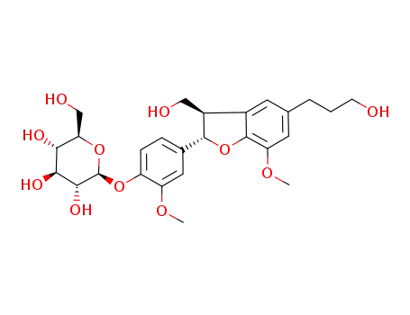 Molecular Structure of 131723-83-6 (b-D-Glucopyranoside,4-[(2S,3R)-2,3-dihydro-3-(hydroxymethyl)-5-(3-hydroxypropyl)-7-methoxy-2-benzofuranyl]-2-methoxyphenyl)