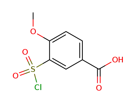 Molecular Structure of 50803-29-7 (3-(CHLOROSULFONYL)-4-METHOXYBENZOIC ACID)