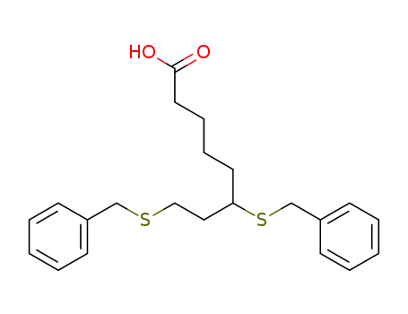 Molecular Structure of 95809-78-2 (Octanoic acid, 6,8-bis[(phenylMethyl)thio]-)