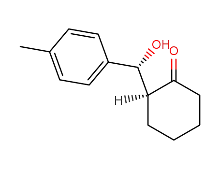 Molecular Structure of 898542-86-4 (Cyclohexanone, 2-[(R)-hydroxy(4-methylphenyl)methyl]-, (2S)-)