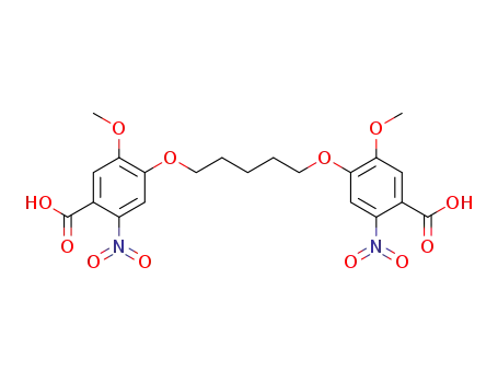 Molecular Structure of 145325-48-0 (Benzoic acid, 4,4'-[1,5-pentanediylbis(oxy)]bis[5-methoxy-2-nitro-)