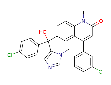 2(1H)-Quinolinone,
4-(3-chlorophenyl)-6-[(4-chlorophenyl)hydroxy(1-methyl-1H-imidazol-5-yl
)methyl]-1-methyl-