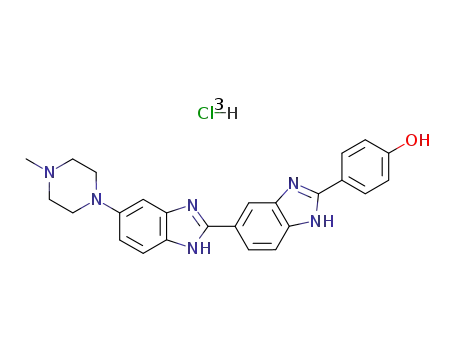 Molecular Structure of 23491-45-4 (Phenol,4-[6-(4-methyl-1-piperazinyl)[2,6'-bi-1H-benzimidazol]-2'-yl]-, hydrochloride(1:3))
