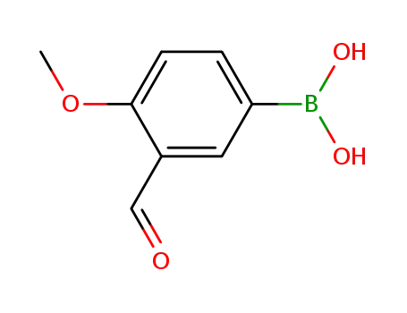 Molecular Structure of 121124-97-8 (3-Formyl-4-methoxyphenylboronic acid)