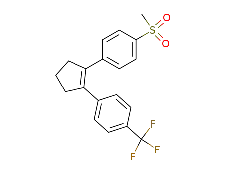 Molecular Structure of 158959-37-6 (Benzene,
1-[2-[4-(methylsulfonyl)phenyl]-1-cyclopenten-1-yl]-4-(trifluoromethyl)-)