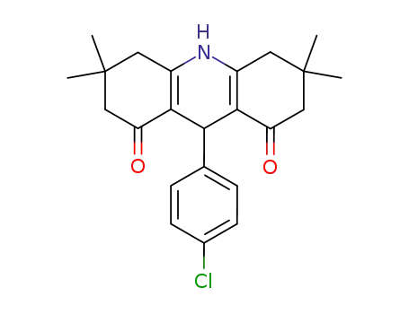 Molecular Structure of 136203-53-7 (1,8(2H,5H)-Acridinedione,
9-(4-chlorophenyl)-3,4,6,7,9,10-hexahydro-3,3,6,6-tetramethyl-)