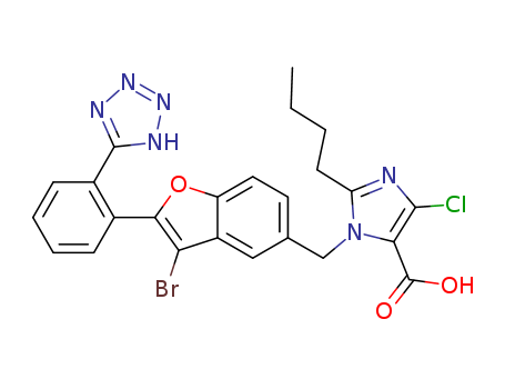 3-[[3-bromo-2-[2-(2H-tetrazol-5-yl)phenyl]-1-benzofuran-5-yl]methyl]-2-butyl-5-chloroimidazole-4-carboxylic acid
