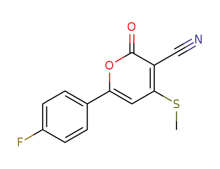 2H-Pyran-3-carbonitrile, 6-(4-fluorophenyl)-4-(methylthio)-2-oxo-