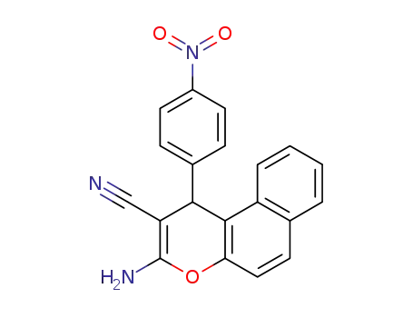 Molecular Structure of 159685-73-1 (1H-Naphtho[2,1-b]pyran-2-carbonitrile, 3-amino-1-(4-nitrophenyl)-)