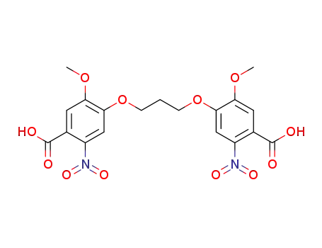 Molecular Structure of 140658-45-3 (Benzoic acid, 4,4'-[1,3-propanediylbis(oxy)]bis[5-methoxy-2-nitro-)