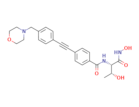Benzamide, N-[(1S,2R)-2-hydroxy-1-[(hydroxyamino)carbonyl]propyl]-4-[[4-(4-morph olinylmethyl)phenyl]ethynyl]-