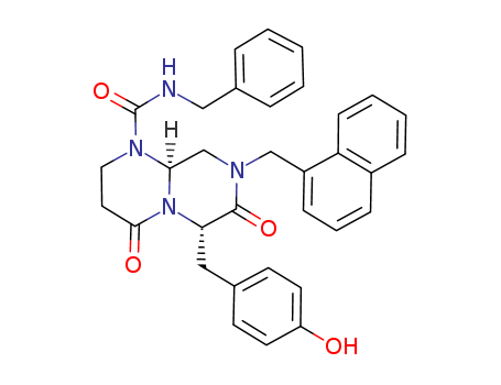 2H-Pyrazino[1,2-a]pyrimidine-1(6H)-carboxamide, hexahydro-6-[(4-hydroxyphenyl)methyl]-8-(1-naphthalenylmethyl)-4,7-dioxo-N-(phenylmethyl)-, (6S,9aS)-