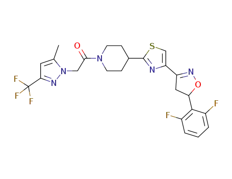 1-(4-[4-[(5RS)-5-(2,6-difluorophenyl)-4,5-dihydro-1,2-oxazol-3-yl]-1,3-thiazole-2-yl]-1-piperidinyl)-2-[5-methyl-3-(trifluoromethyl)-1H-pyrazol-1-yl]ethanone