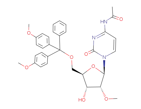 Molecular Structure of 199593-08-3 (Cytidine,
N-acetyl-5'-O-[bis(4-methoxyphenyl)phenylmethyl]-2'-O-methyl-)
