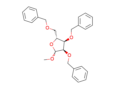Molecular Structure of 64363-77-5 (Methyl 2,3,5-tri-O-benzyl-D-ribofuranoside)