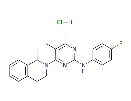 2-Pyrimidinamine,4-(3,4-dihydro-1-methyl-2(1H)-isoquinolinyl)-N-(4-fluorophenyl)-5,6-dimethyl-,hydrochloride (1:1)