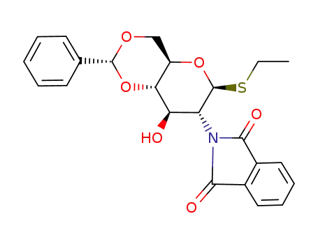Molecular Structure of 99409-33-3 (ethyl 4,6-O-benzylidene-2-deoxy-2-N-phthalamido-1-thio-β-Dglucopyranoside)