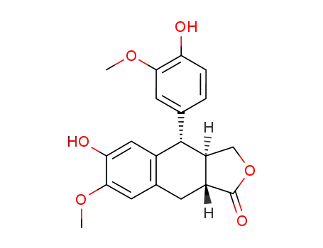 Naphtho[2,3-c]furan-1(3H)-one,3a,4,9,9a-tetrahydro-6-hydroxy-4-(4-hydroxy-3-methoxyphenyl)-7-methoxy-,(3aR,4S,9aR)-