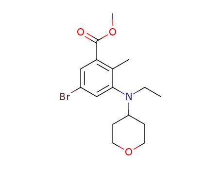 Benzoic acid, 5-broMo-3-[ethyl(tetrahydro-2H-pyran-4-yl)aMino]-2-Methyl-, Methyl ester Cas no.1403257-79-3 98%