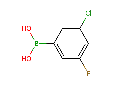 Molecular Structure of 328956-61-2 (3-Chloro-5-fluorophenylboronic acid)