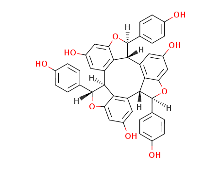 Cyclonona[1,2,3-cd:4,5,6-c'd':7,8,9-c''d'']- trisbenzofuran-4,9,14-triol,2,2a,7,7a,12,12ahexahydro- 2,7,12-tris(4-hydroxyphenyl)-,(2R,2aR,7R,7aR,12S,12aS)-rel-(+)-                                     