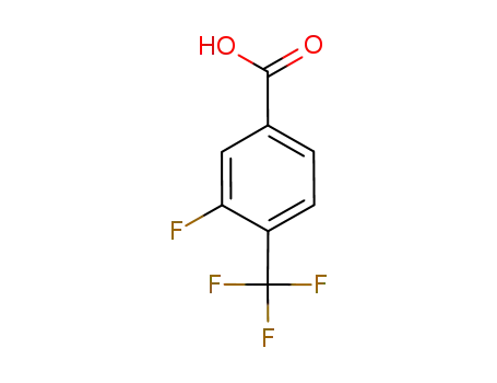 Molecular Structure of 115754-21-7 (3-FLUORO-4-(TRIFLUOROMETHYL)BENZOIC ACID)