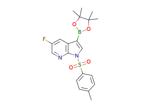 Molecular Structure of 1259279-57-6 (5-Fluoro-1-tosyl-7-azaindole-3-boronic acid pinacol ester)