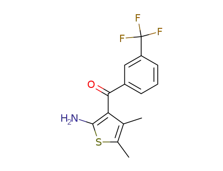 Molecular Structure of 132861-87-1 ((2-AMINO-4,5-DIMETHYL-3-THIENYL)-[3-(TRIFLUOROMETHYL)PHENYL]METHANONE)